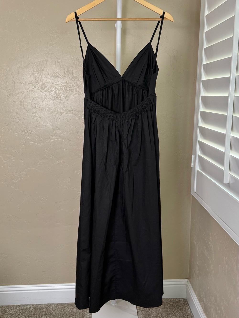 Commense Black Backless 100% Cotton Midi Maxi Dress Small NWT - Picture 8 of 11
